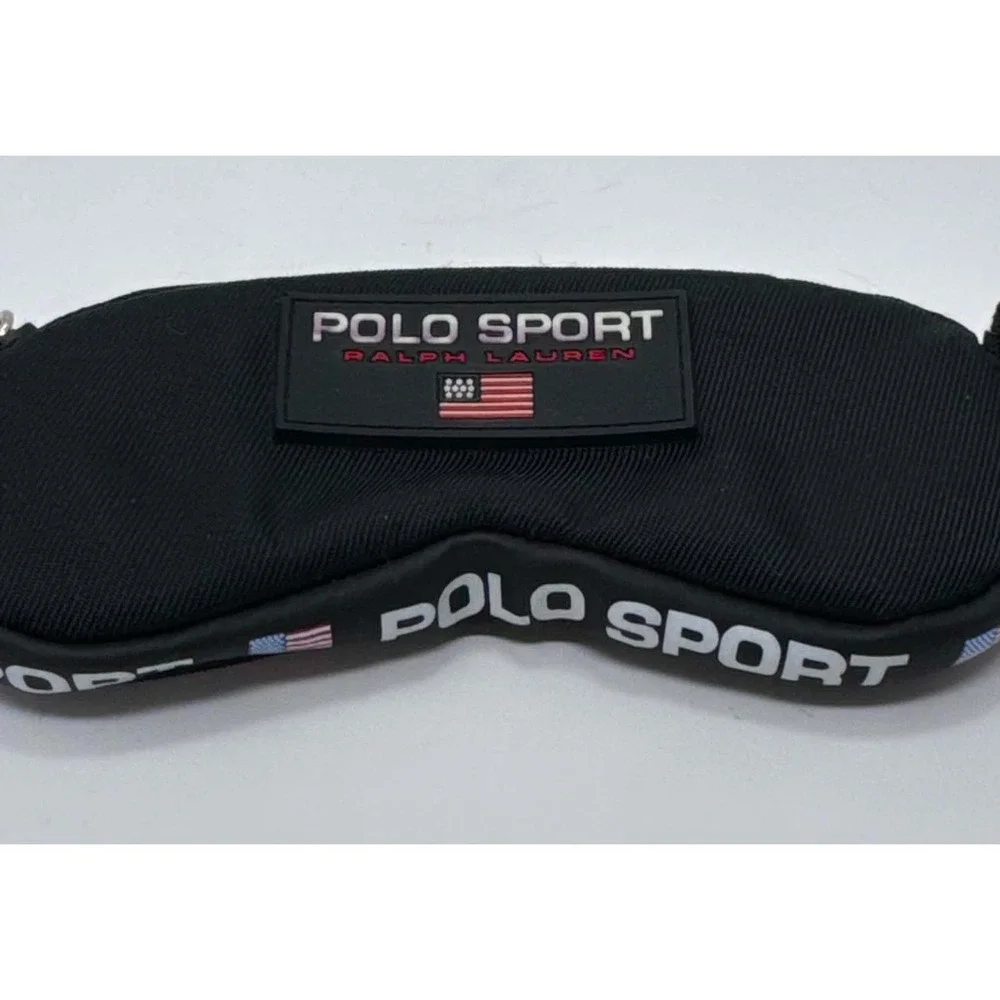 VTG Polo Sport Ralph Lauren Soft Sunglass Case Black Full Zip Logo Keychain USA